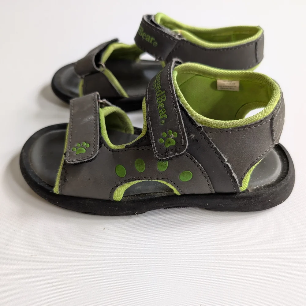 Kids Sandals - Charcoal and Lime